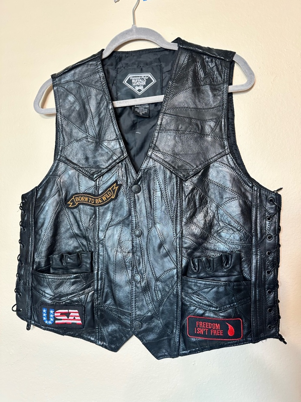 VINTAGE leather motorcycle vest